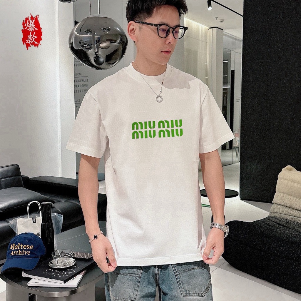 Miumiu New Fashion Round-Neck Short-Sleeved Shirt
